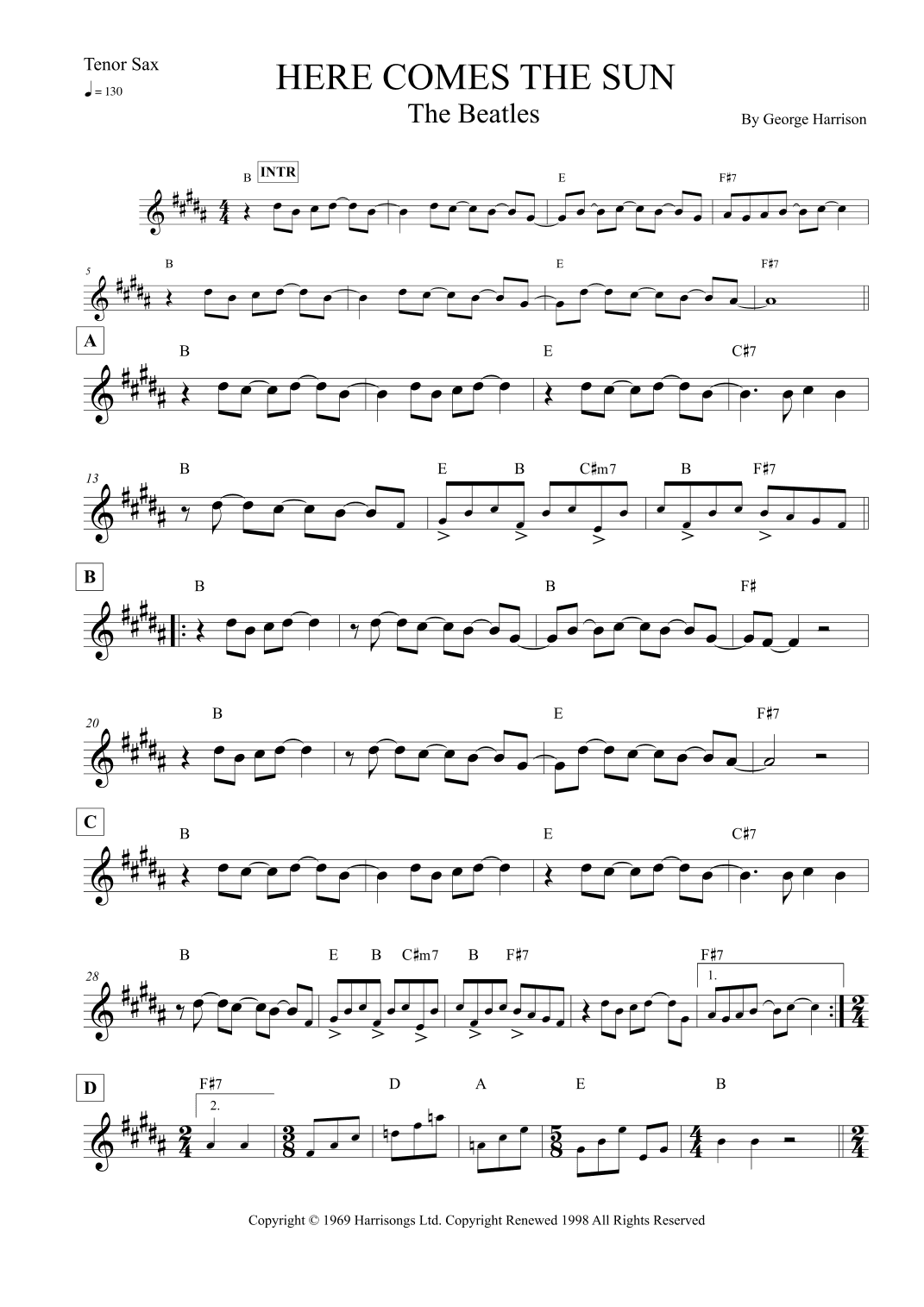 Here Comes The Sun (arr. Leo Silva)