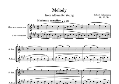 Melody from Album for Young (arr. Kin Leung)