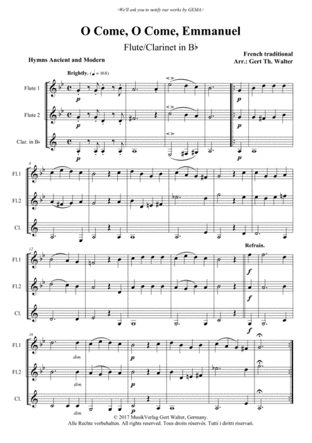 O Come, O Come, Emmanuel (arr. Gert Th. Walter)