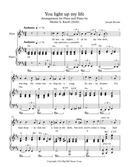 You Light Up My Life (arr. Moshe Knoll)