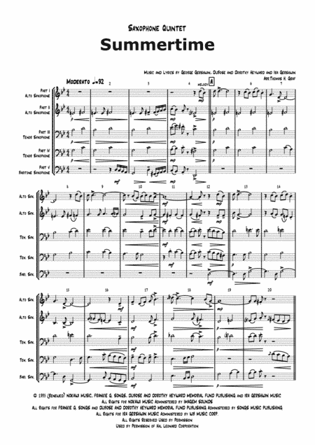 Summertime (arr. Thomas H. Graf)