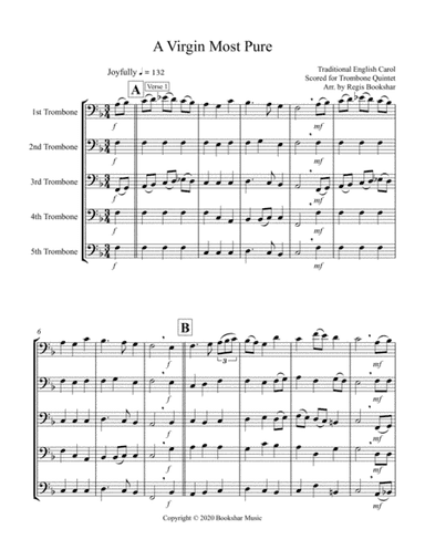 A Virgin Most Pure (F) (Trombone Quintet) (arr. Regis Bookshar)