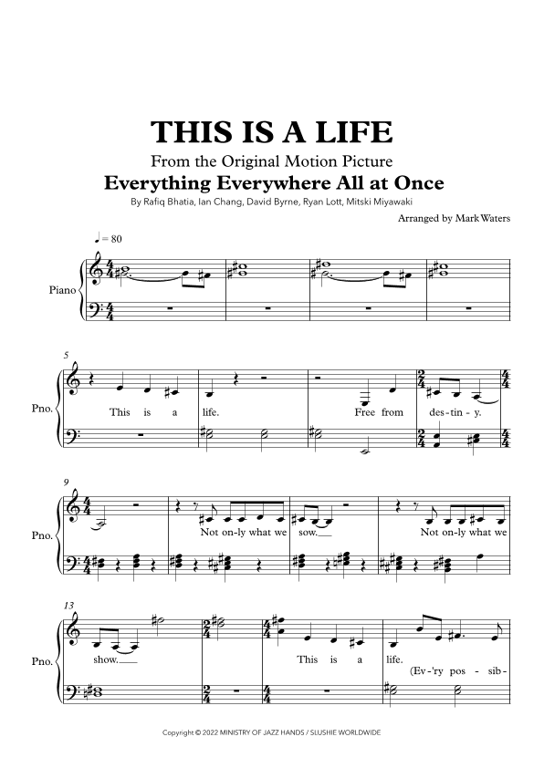 This Is A Life (arr. Mark Waters)