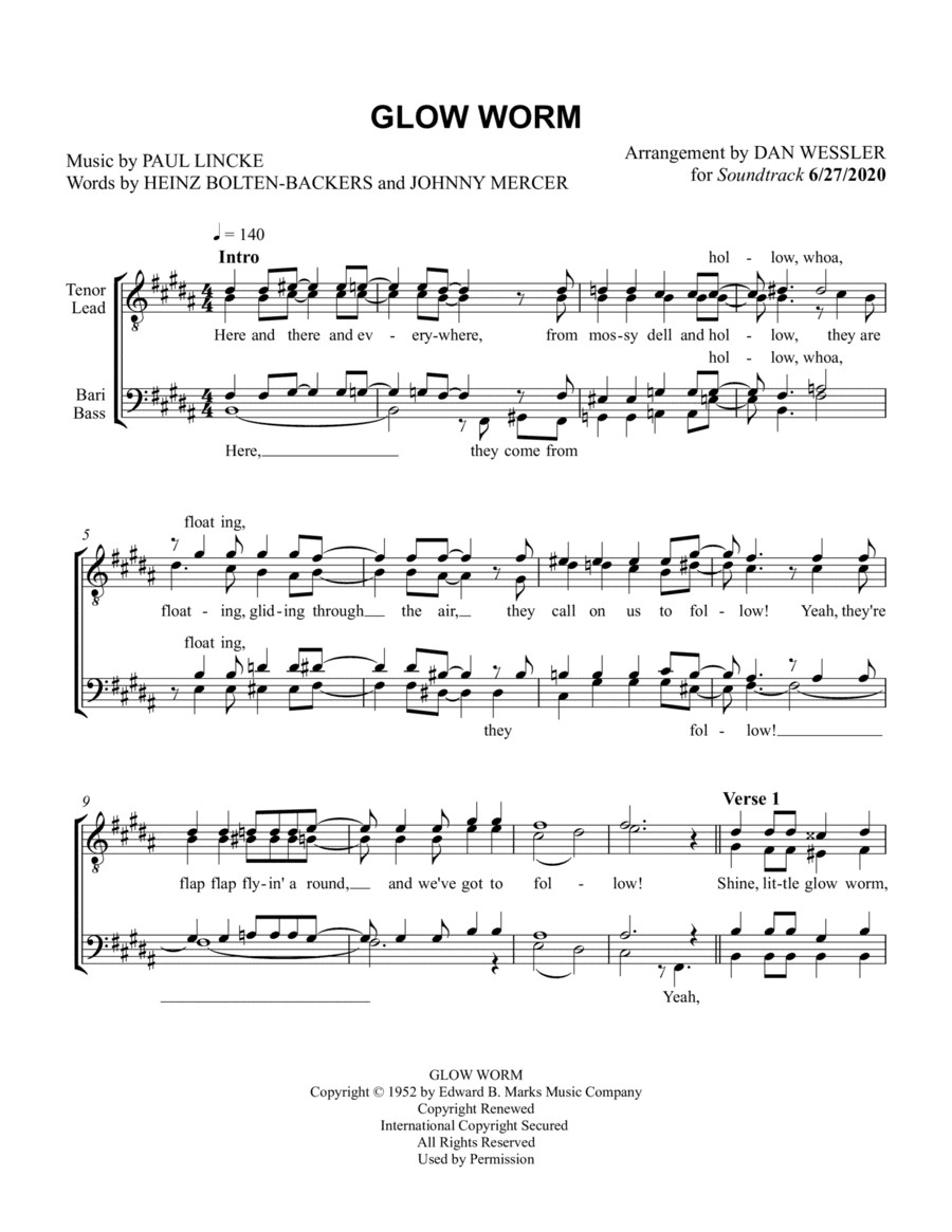 The Glow Worm (arr. Dan Wessler)