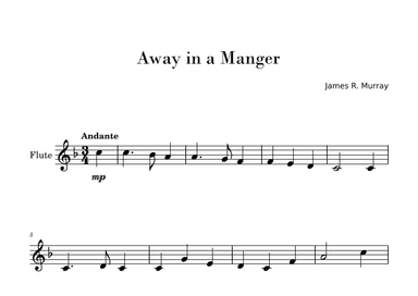 Away in a Manger (Easy Flute Solo) (arr. Gisele Sant'Ana)