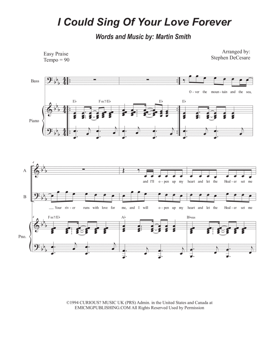 I Could Sing Of Your Love Forever (arr. Stephen DeCesare)