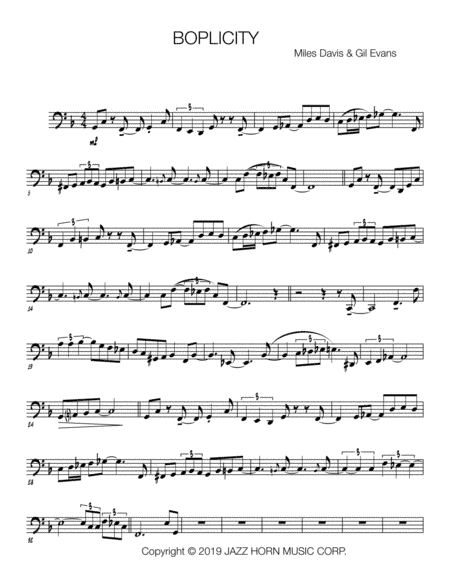 Boplicity (be Bop Lives) (arr. Anderson Quevedo)