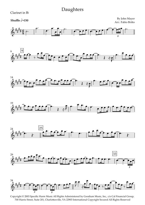 Daughters (arr. Fabio Britto)