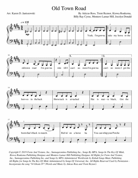 Old Town Road (remix) (arr. Karen D. Janiszewski)