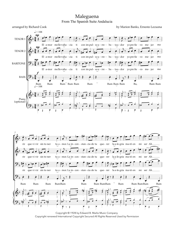 Malaguena (arr. Richard Cook)
