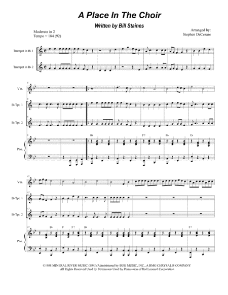 A Place In The Choir (arr. Stephen DeCesare)