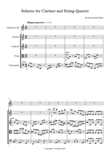 Scherzo for Bb Clarinet and String Quartet