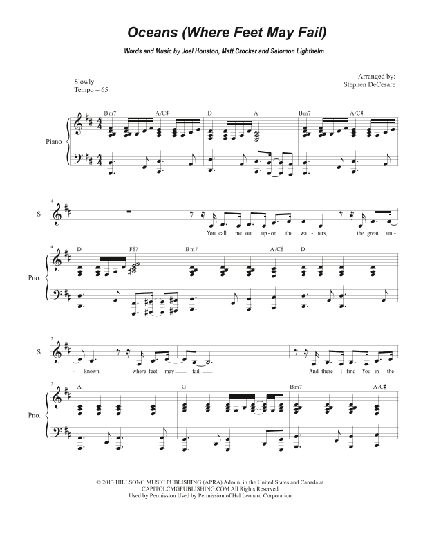 Oceans (where Feet May Fail) (arr. Stephen DeCesare)