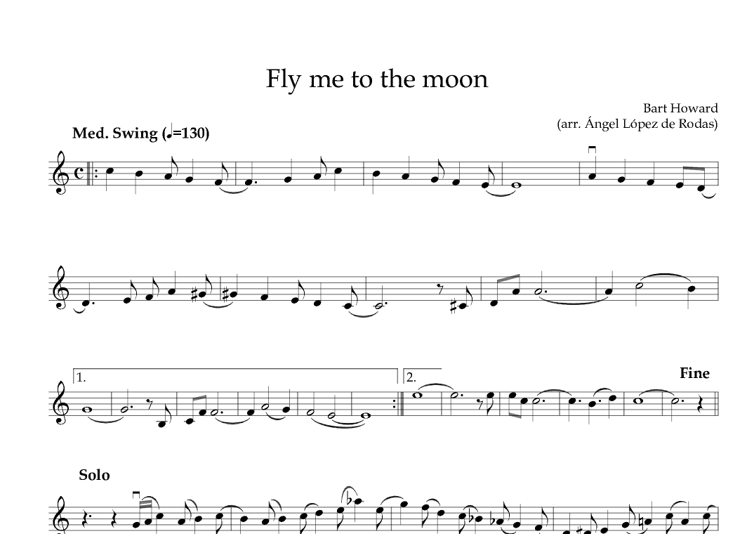 Fly Me To The Moon (in Other Words) (arr. Ángel López de Rodas)