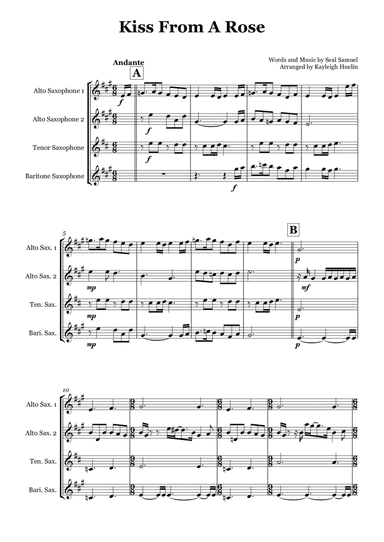 Kiss From A Rose (arr. Kayleigh Huelin)