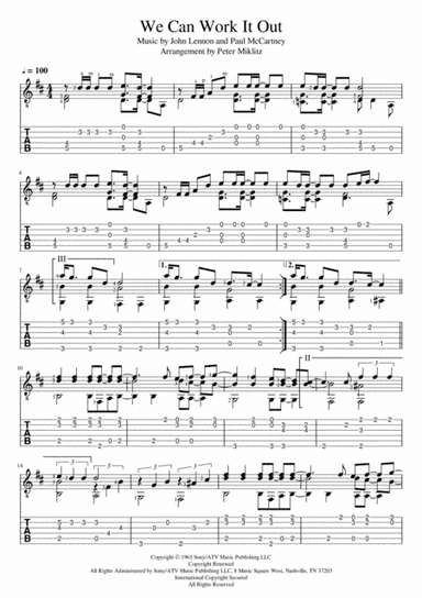 We Can Work It Out (arr. Peter Miklitz)