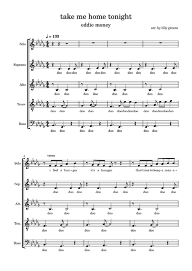 Take Me Home Tonight (arr. Lilly Greene)