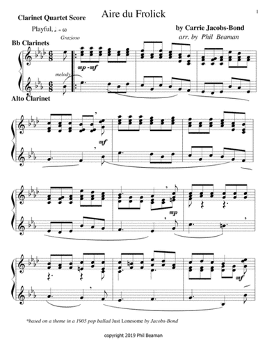 Aire du Frolick-clarinet quartet (arr. Phil Beaman)