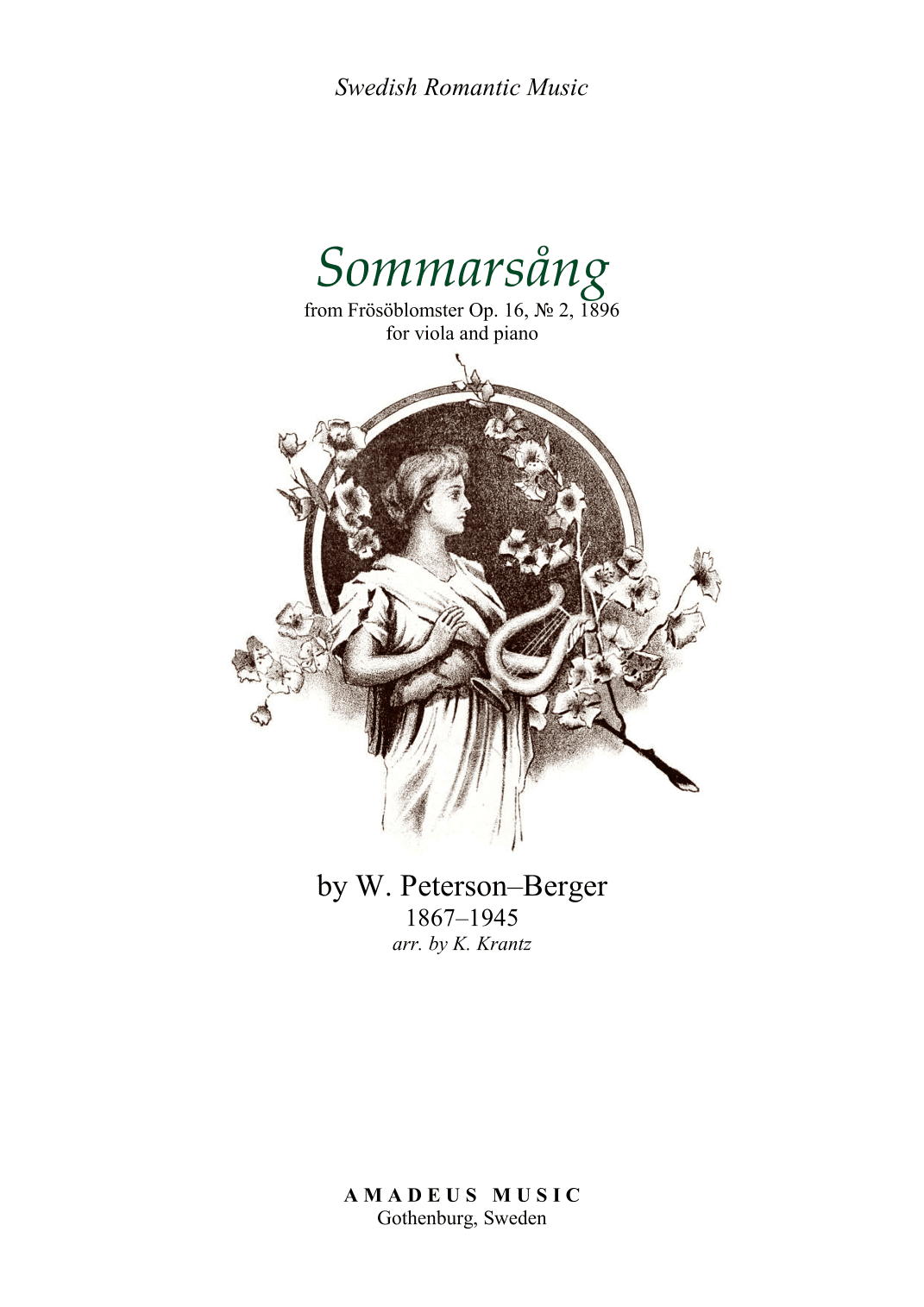 Sommarsång/Sommarsang for piano for viola and piano (arr. K. Krantz)