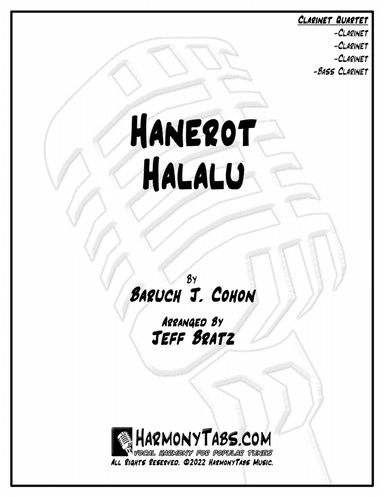 Hanerot Halalu (Clarinet Quartet) (arr. Jeff Bratz)