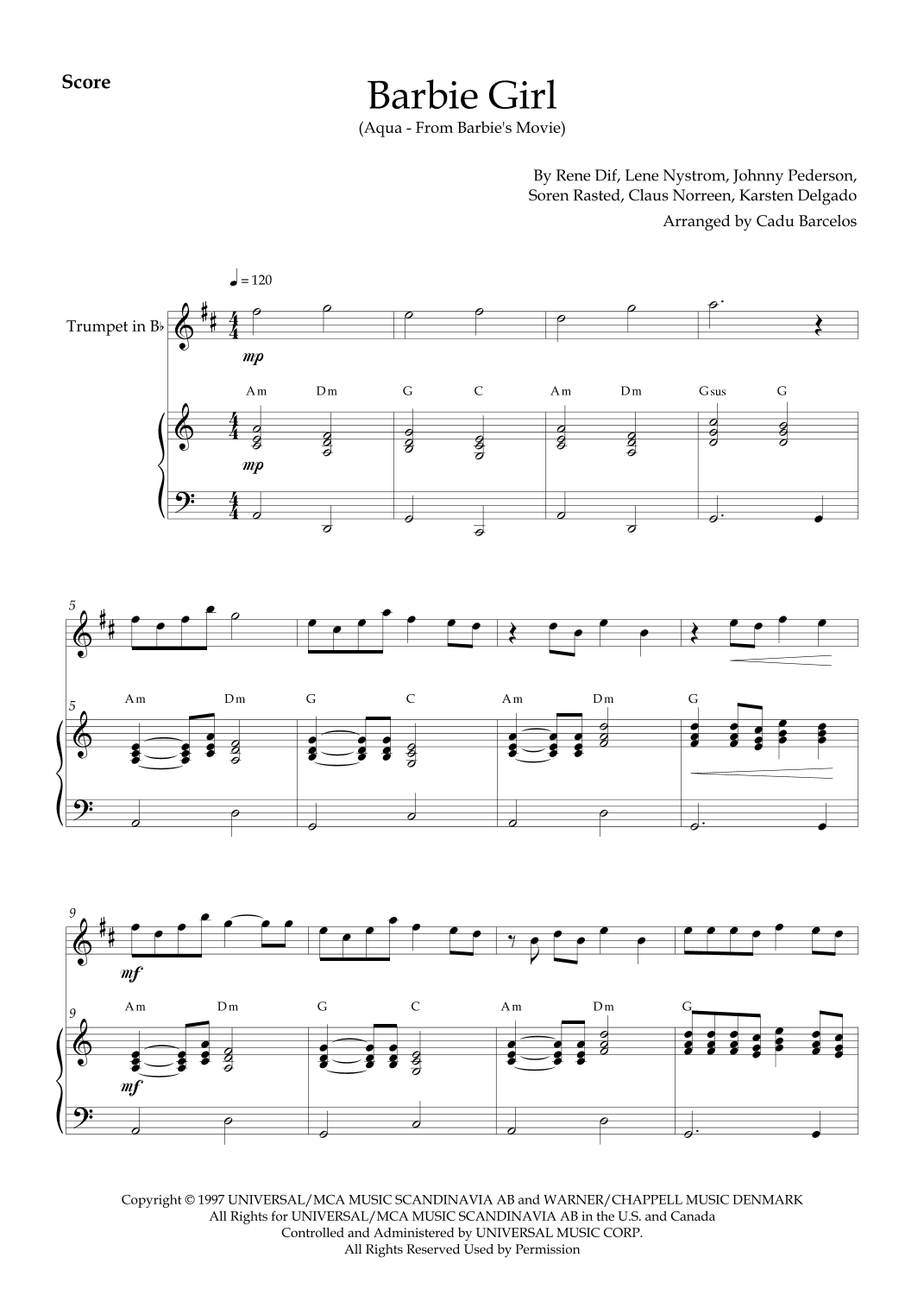 Barbie Girl (arr. Cadu Barcelos)
