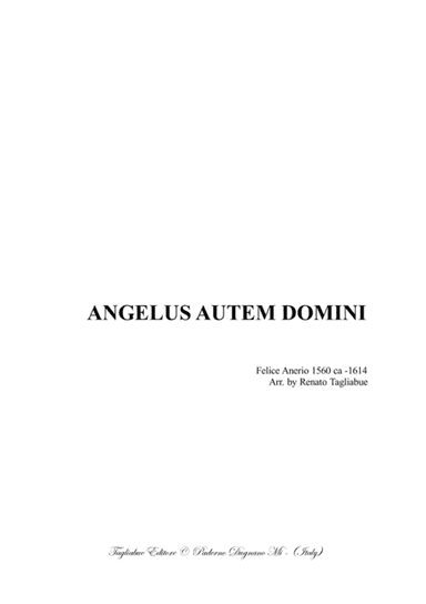 ANGELUS AUTEM DOMINI - F.Anerio - SATB (arr. Renato Tagliabue)