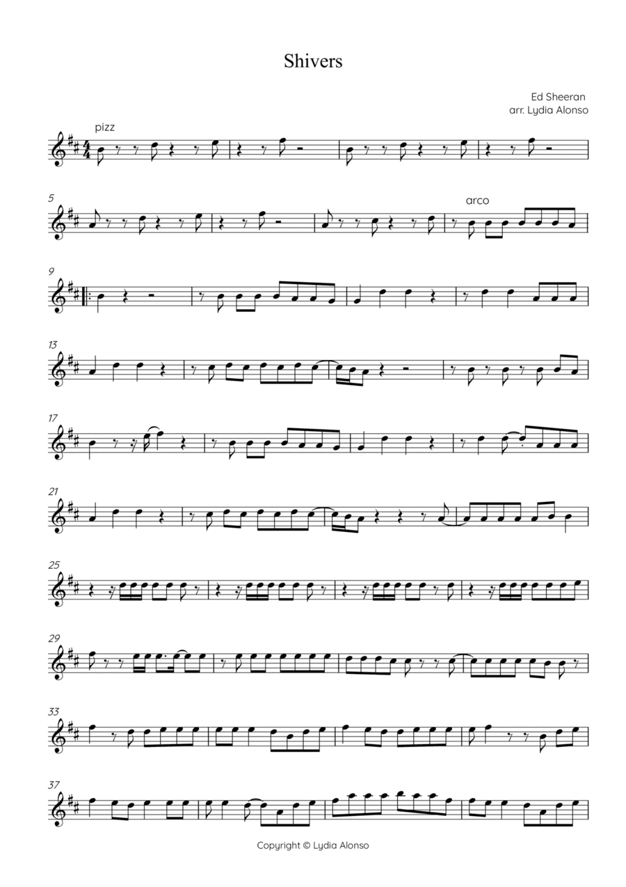 Shivers (arr. Lydia Alonso @ Halo Strings Ltd)