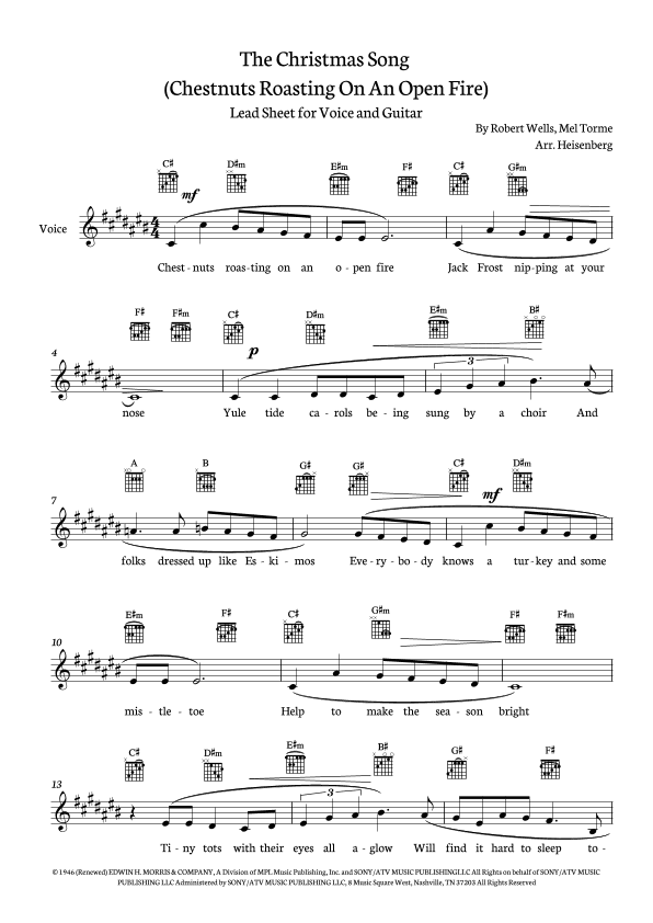 The Christmas Song (chestnuts Roasting On An Open Fire) (arr. Heisenberg)