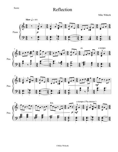 Mike Witkerk - Reflection (Piano solo)