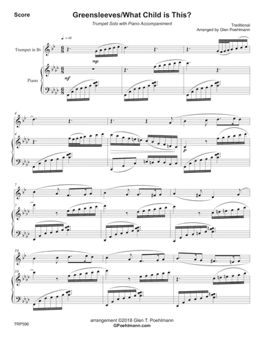 WHAT CHILD IS THIS? (Greensleeves) - TRUMPET SOLO with Piano Accompaniment (arr. Glen Poehlmann)