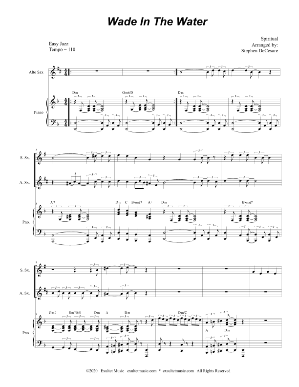 Wade In The Water (Duet for Soprano and Alto Saxophone) (arr. Stephen DeCesare)