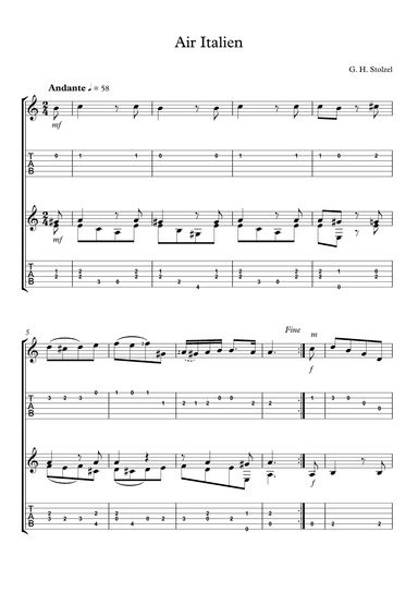 Air Italien for Guitar Duet TAB