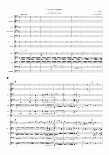 Concert-Paraphrase, Op.18, for 2 Flutes and Orchestra (arr.), Full Score (arr. Alexander Gagarinov)