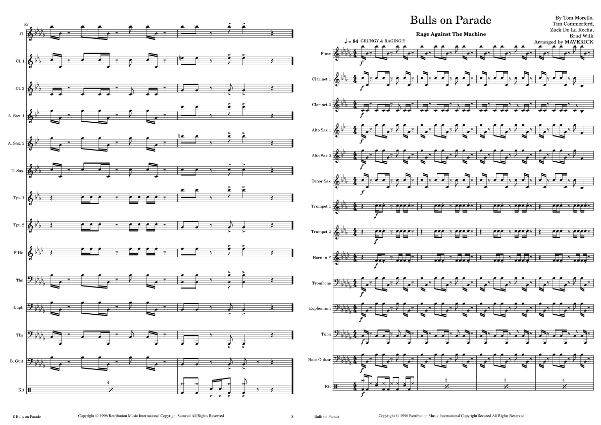 Bulls On Parade (arr. Maverick)