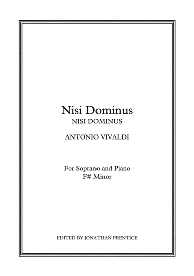 Nisi Dominus (1st Mvmt) - Nisi Dominus (F# Minor) (arr. Jonathan Prentice)
