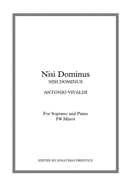 Nisi Dominus (1st Mvmt) - Nisi Dominus (F# Minor) (arr. Jonathan Prentice)