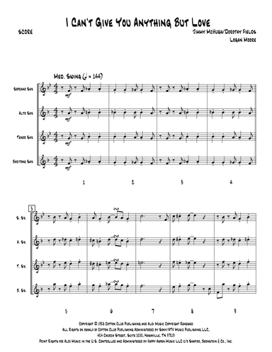 I Can't Give You Anything But Love (arr. Logan Moore)