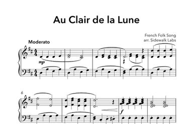 Au Clair de la Lune (arr. Sidewalk Labs)