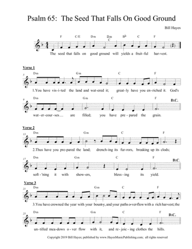 Psalm 65:  The Seed That Falls On Good Ground