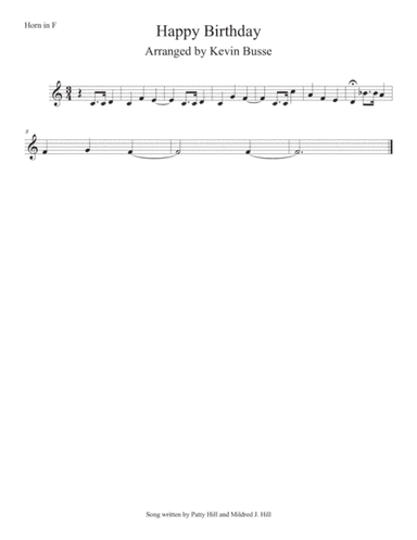 Happy Birthday - Horn in F (arr. Kevin Busse)