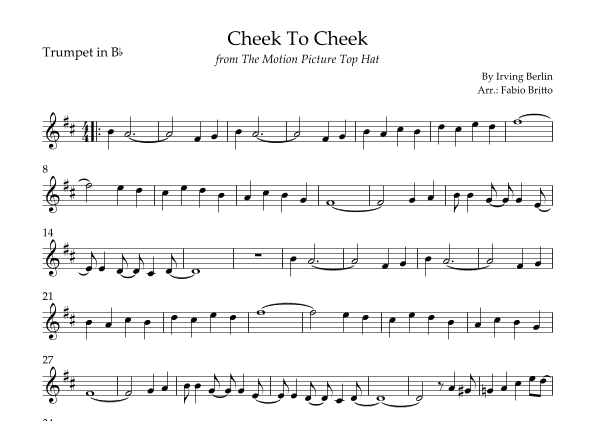 Cheek To Cheek (arr. Fabio Britto)
