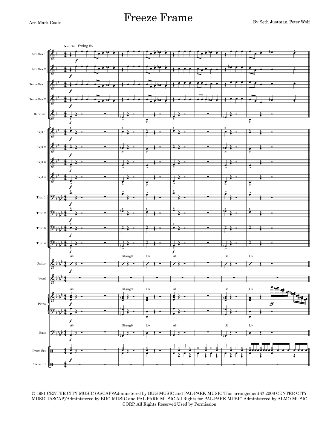 Freeze Frame (arr. Mark Coats)
