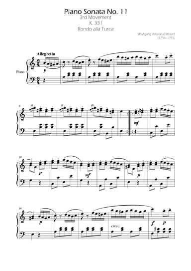 Mozart: Piano Sonata No. 11 in A Major - K. 331 (arr. Ygor Nunes)