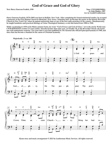 God of Grace and God of Glory (arr. Lyndell Leatherman)