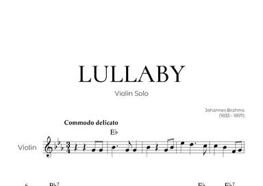 Lullaby (Violin Solo) - Johannes Brahms (arr. Pedro Merendi)