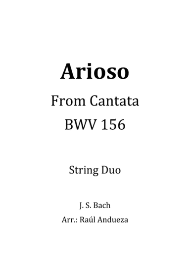 Arioso from Cantata BWV 156 (string duet) (arr. Raúl Andueza Blanco)