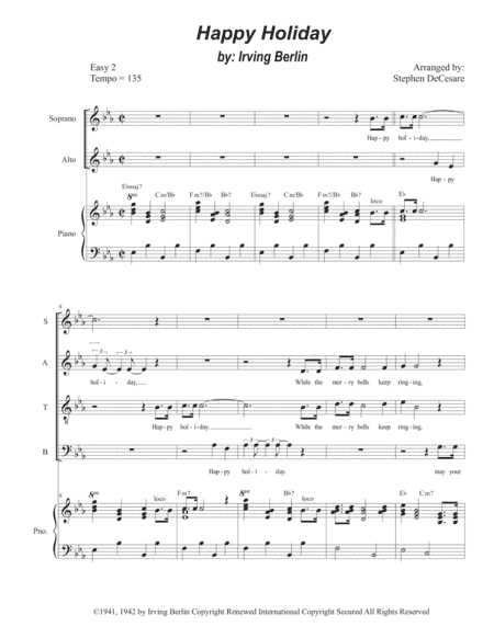 Happy Holiday (arr. Stephen DeCesare)