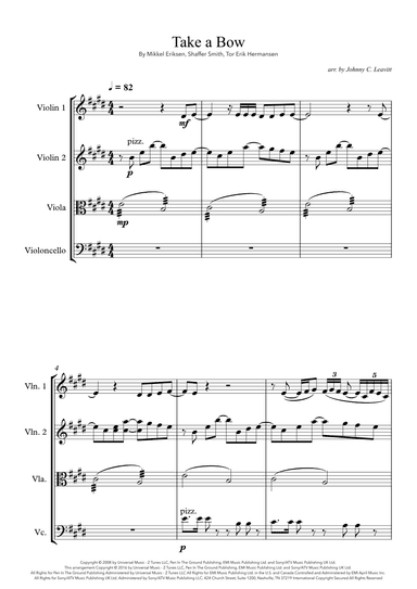 Take A Bow (arr. Johnny C. Leavitt)