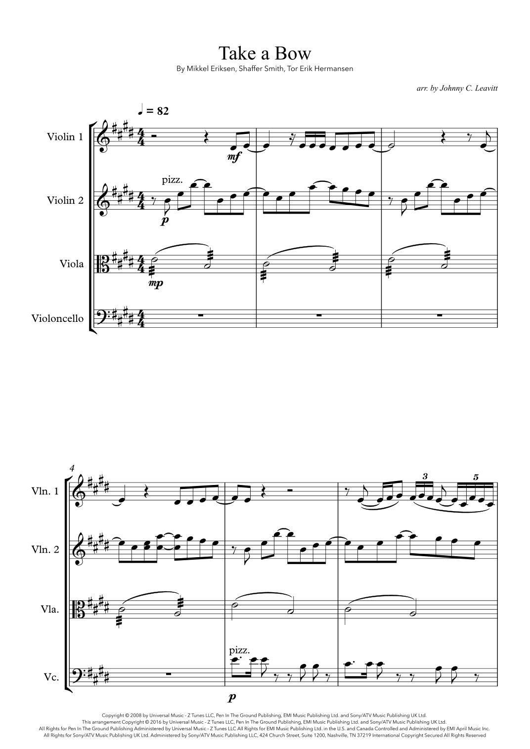 Take A Bow (arr. Johnny C. Leavitt)