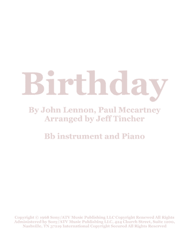 Birthday (arr. Jeff Tincher)
